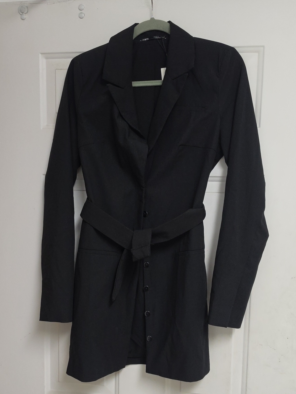 Zara Black Women's Belted Blazer Dress
